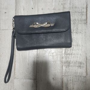 Victoria Secret Elegant Black Clutch with Wrist Strap